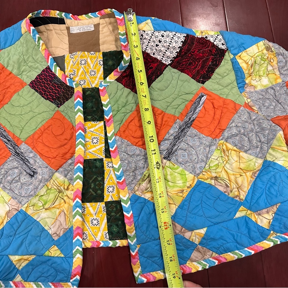 Custom Colorful Patchwork Quilted Jacket - image 3